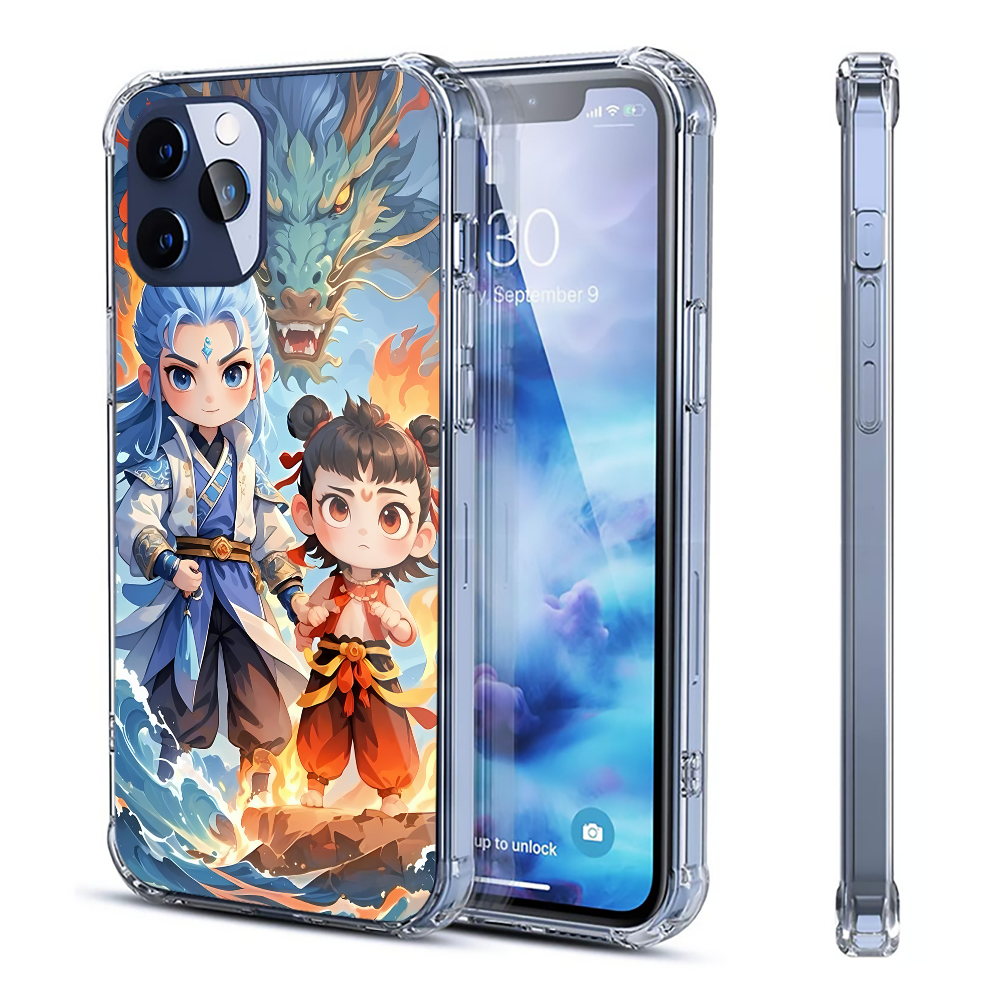 （画像用） Ne Zha 2 ナタ 魔童の大暴れ 【iPhone 12シリーズ対応】透明スマホケース（クリアソフトケース）